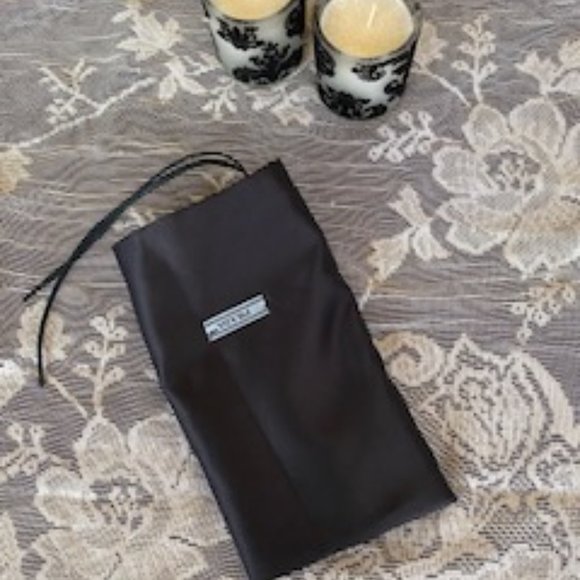 Prada Black Silky Drawstring Dust Bag w/Leather Ties - Picture 2 of 14